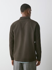 Brown Heritage Herringbone Long Sleeve Polo Shirt - Image 3 of 7