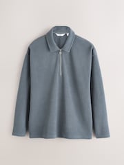Blau - Cord Long Sleeve Polo Shirt - Bild 6 von 8