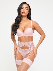 Ann Summers Pink Sexy Lace Padded Plunge Bra - Image 1 of 5