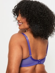 Ann Summers Purple Dusk Till Dawn Floral Embroidery Non Pad Balcony Bra - Image 2 of 5