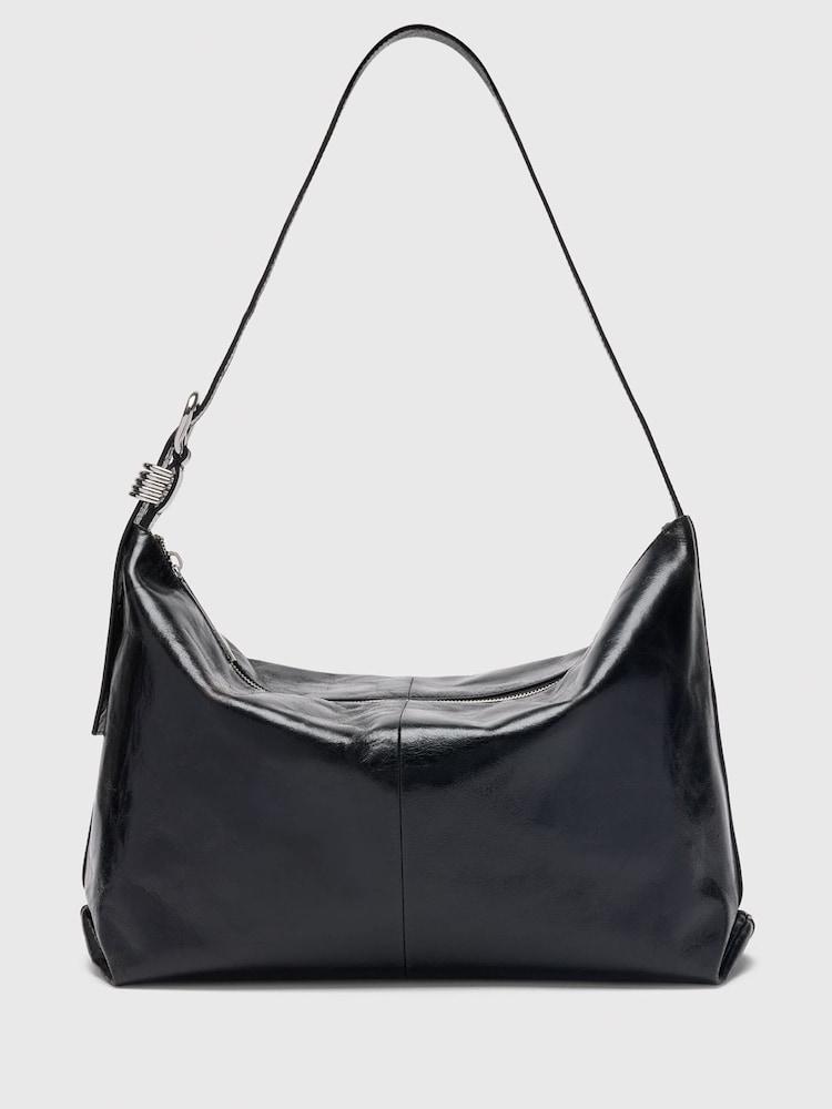 Whistles Black Ring Detail Shoulder Bag - Image 1 of 4