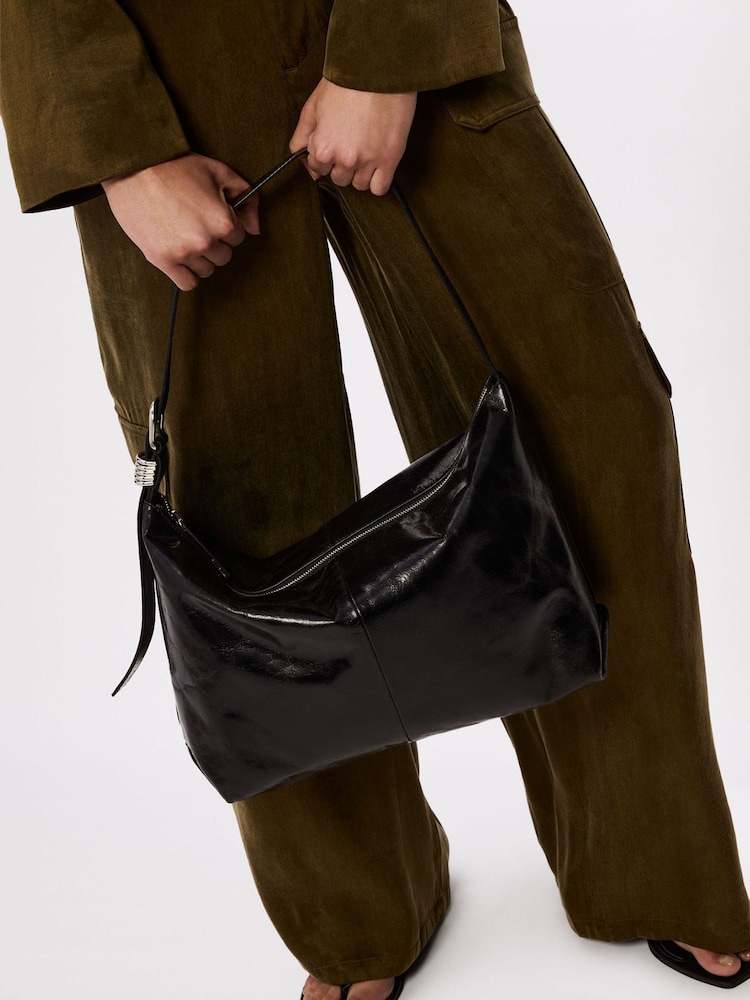 Whistles Black Ring Detail Shoulder Bag - Image 4 of 4