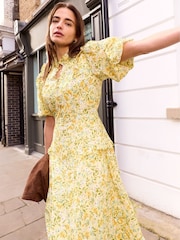 Baukjen Yellow Eva Printed Midi Dress - Image 2 of 6