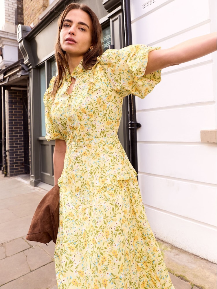Baukjen Yellow Eva Printed Midi Dress - Image 2 of 6