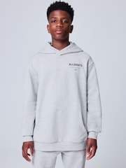 smALLSAINTS Grey Oversized Underground Pullover Hoodie - Image 1 of 11
