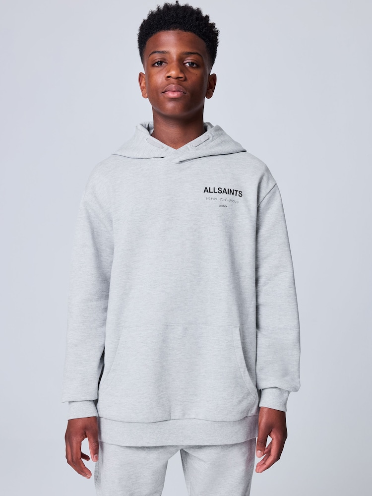 smALLSAINTS Grey Oversized Underground Pullover Hoodie - Image 1 of 11