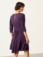 FatFace Anya Purple Spot Dress - Image 2 of 6