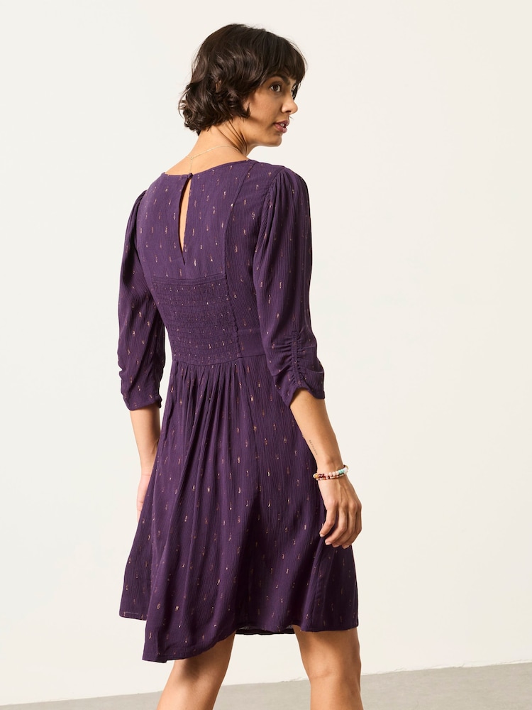 FatFace Anya Purple Spot Dress - Image 2 of 6 FatFace Anya Purple Spot Dress - Image 2 of 6