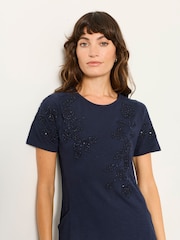 Marineblau - FatFace Floral Jersey Dress - Bild 3 von 4