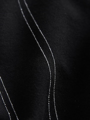 Black Lurex Smart Vertical Stripe T-Shirt - Image 8 of 8