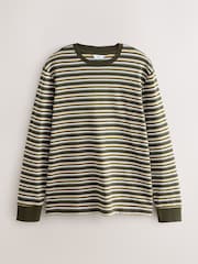 Πράσινο Μαρλ - Οριζόντιο Ριγέ T-Shirt, μακρύ μανίκι - Εικόνα 4 από 6