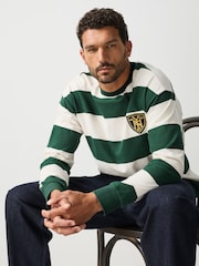 Green/White Horizontal Striped Long Sleeve T-Shirt - Image 1 of 8