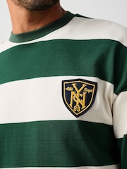 Green/White Horizontal Striped Long Sleeve T-Shirt - Image 5 of 8