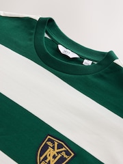 Green/White Horizontal Striped Long Sleeve T-Shirt - Image 8 of 8
