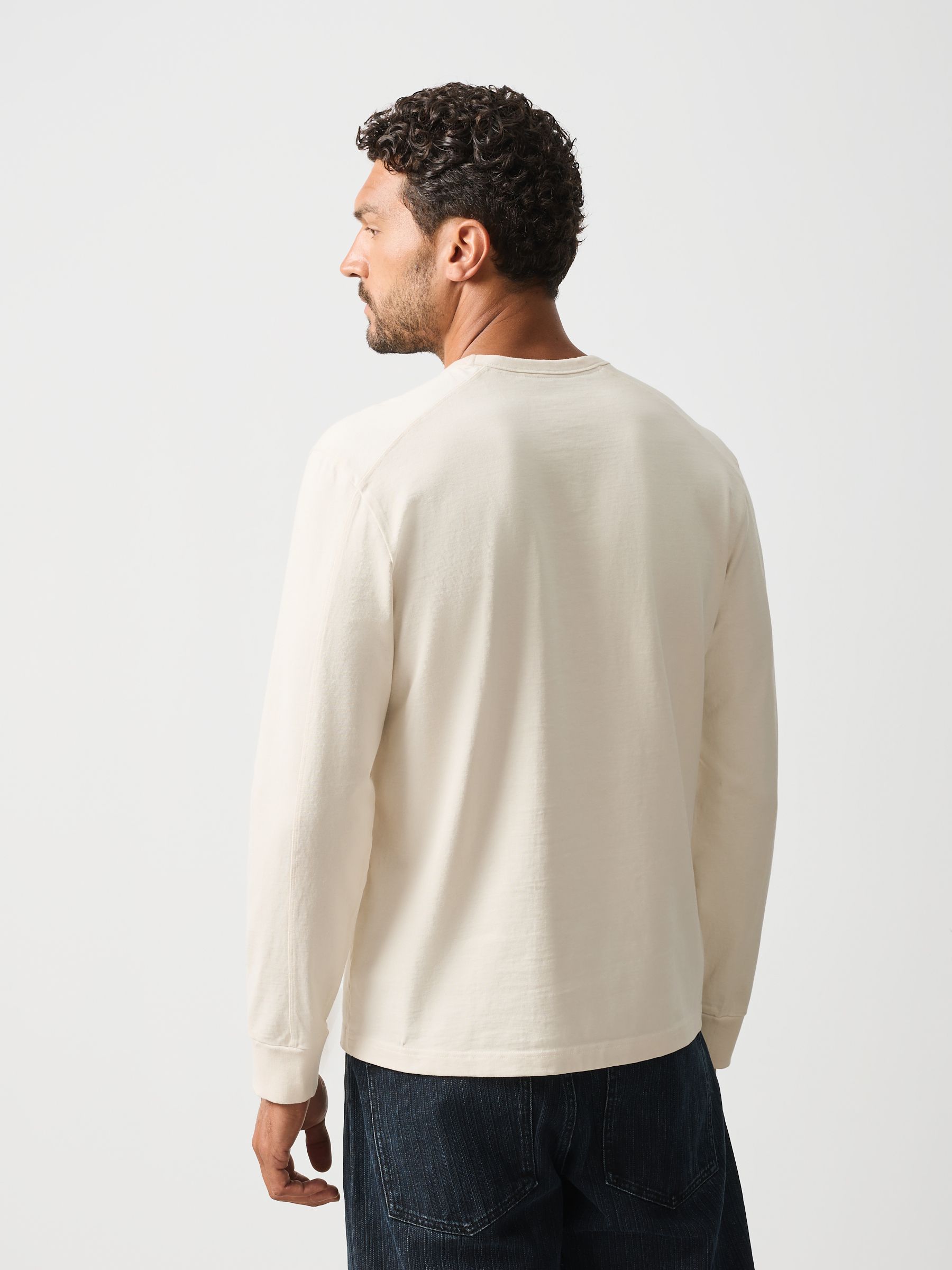 Buy White Ecru Heavyweight Long Sleeve Crew Neck T-Shirt from Next USA