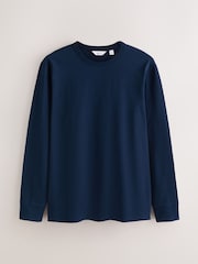 Blue Navy Heavyweight Long Sleeve Crew Neck T-Shirt - Image 6 of 8