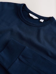 Blue Navy Heavyweight Long Sleeve Crew Neck T-Shirt - Image 7 of 8