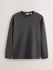 Black/Navy/Charcoal Grey Relaxed Fit Long Sleeve T-Shirts 3 Pack - Image 6 of 9
