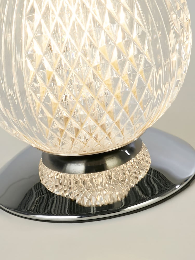 Searchlight Chrome Constance Table Lamp, Metal & clear Acrylic - Image 2 of 4