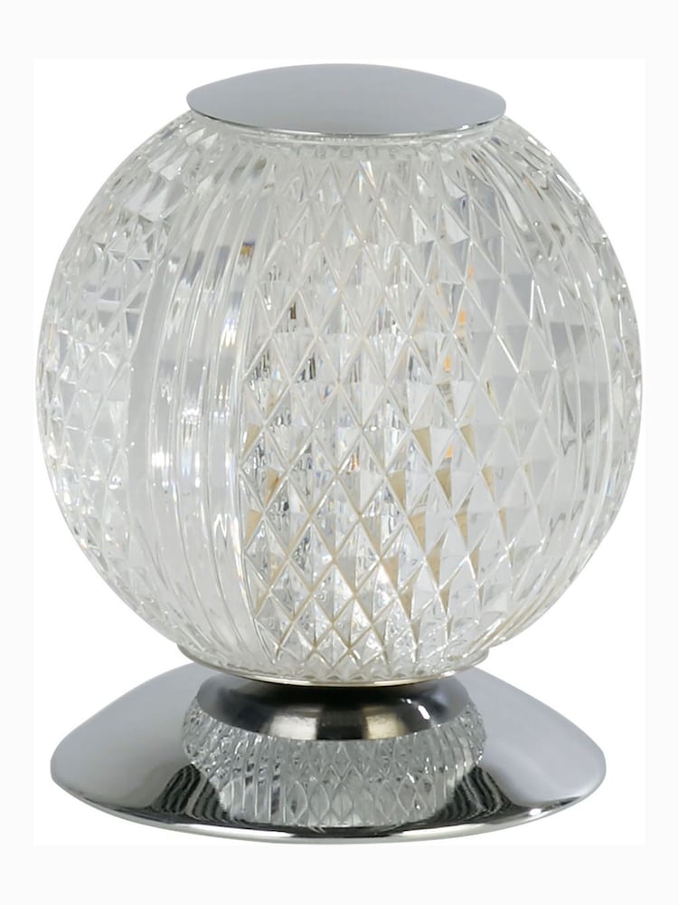 Searchlight Chrome Constance Table Lamp, Metal & clear Acrylic - Image 4 of 4