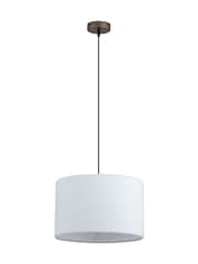 Searchlight Latte  White Aria 1Lt Pendant Metal with Plush Shade - Image 2 of 4
