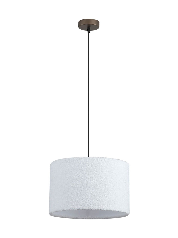 Searchlight Latte  White Aria 1Lt Pendant Metal with Plush Shade - Image 2 of 4