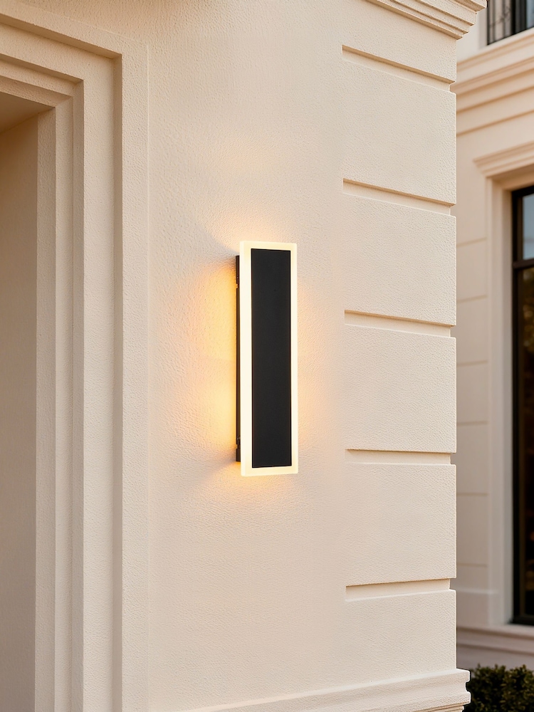 Searchlight Black Riley II Square LED Outdoor Wall Light - Image 1 of 4