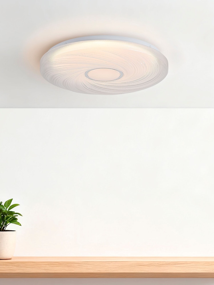 Searchlight White Manny 1 Light Metal Flush - Image 1 of 4