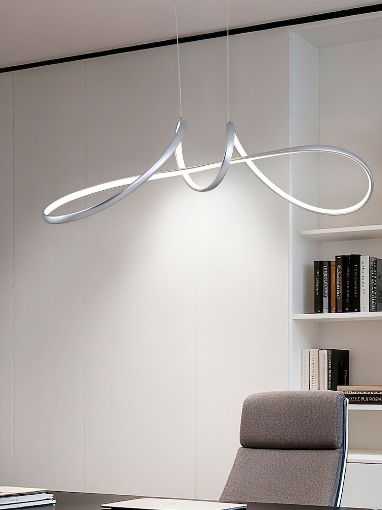 Searchlight Grey Lewis LED Pendant, Metal - Image 1 of 4