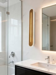 Searchlight Brass Mull LED Wall Light, Metal with Acrylic - Image 1 of 4