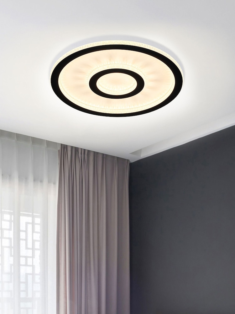 Searchlight Black jana Roundel, Matt Finish LED Flush - Image 1 of 4