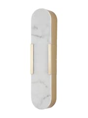 Searchlight Gold and White Stanamore LED Wall Light Metal with Marble Resin - Image 4 of 4