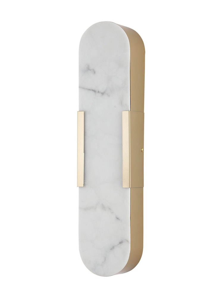 Searchlight Gold and White Stanamore LED Wall Light Metal with Marble Resin - Image 4 of 4