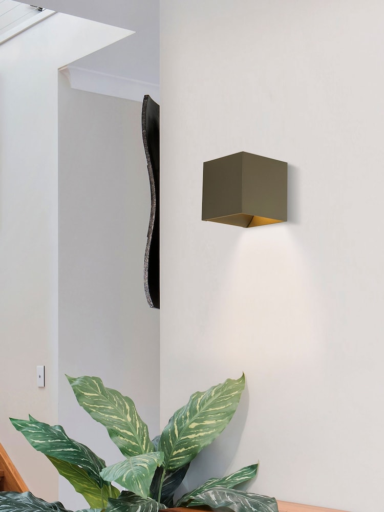 Searchlight Latte Bron Square Up & Down Wall Light G12 - Image 1 of 4
