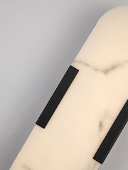 Searchlight Black and White Stanamore LED Wall Light, Metal with Marble Resin - Image 3 of 4