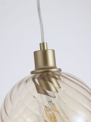 Searchlight Gold Tilly 6Lt Bar Pendant, Metal and Glass - Image 3 of 4