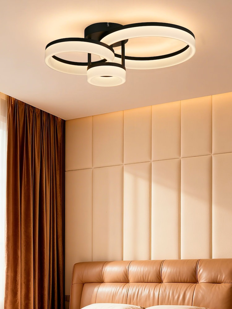 Searchlight Black and White Easton LED Flush - Image 1 of 4