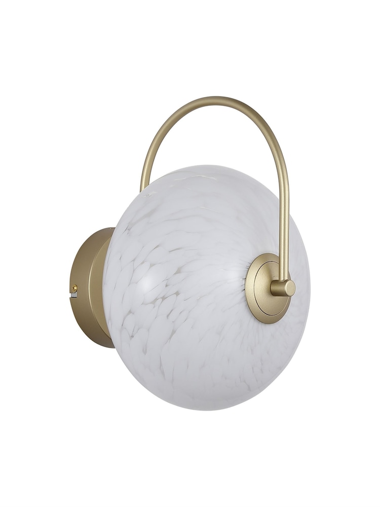Searchlight Gold and Clear Poppy LED Wall Light, Metal and Confetti Glass - Image 2 of 4