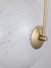 Searchlight Gold and Clear Poppy LED Wall Light, Metal and Confetti Glass - Image 3 of 4