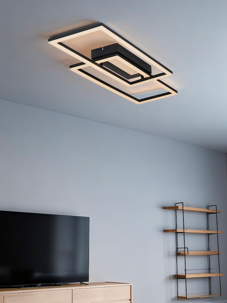 Searchlight Black and White Elias LED Flush - Image 1 of 4