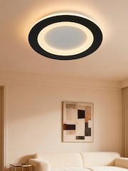 Searchlight Black and White Corbin LED Flush - Image 1 of 4