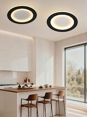 Searchlight Black and White Corbin LED Flush - Image 2 of 4