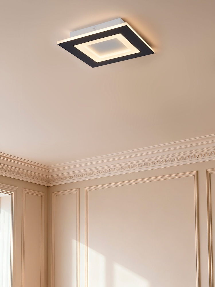 Searchlight Black and White Chance LED Flush - Image 1 of 4