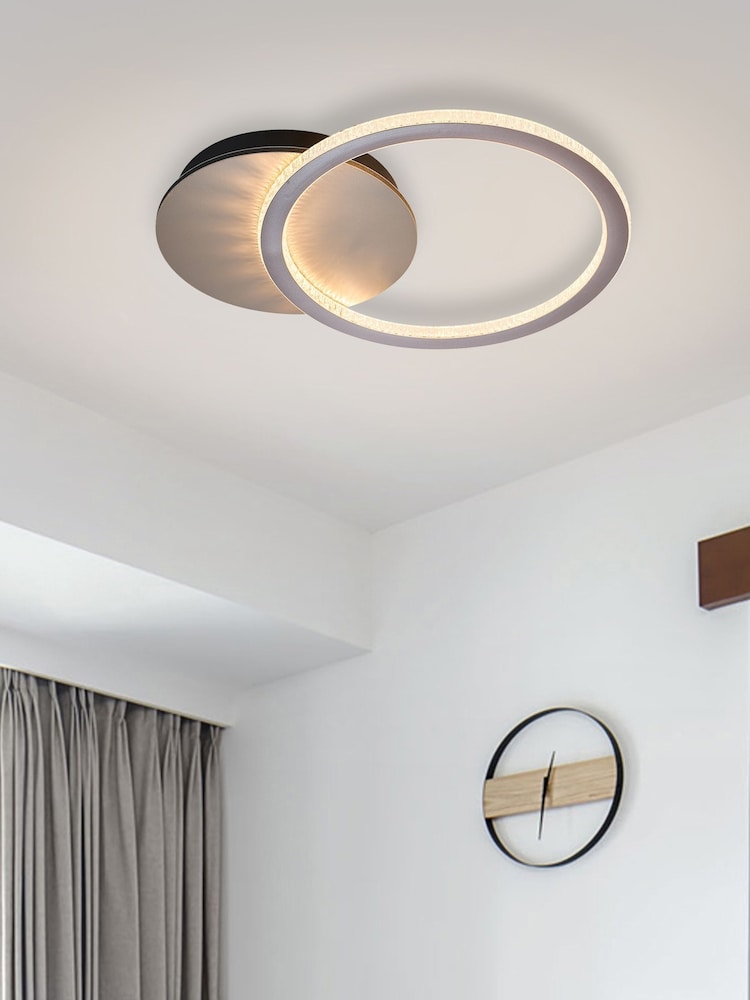 Searchlight Latte and Champagne and White Julin LED Flush, Metal - Image 1 of 5 Searchlight Latte and Champagne and White Julin LED Flush, Metal - Image 1 of 5