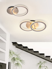 Searchlight Latte and Champagne and White Julin LED Flush, Metal - Image 5 of 5