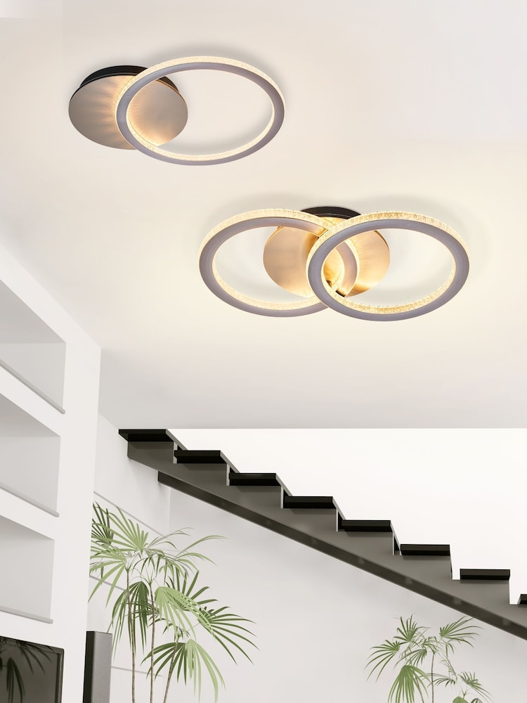 Searchlight Latte and Champagne and White Julin LED Flush, Metal - Image 5 of 5 Searchlight Latte and Champagne and White Julin LED Flush, Metal - Image 5 of 5