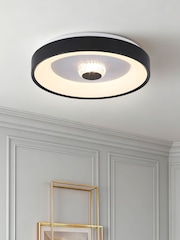 Searchlight Black and White Jude LED Flush Ceiling Light - Image 1 of 4