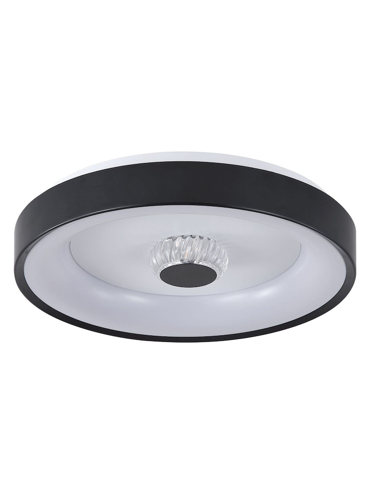Searchlight Black and White Jude LED Flush Ceiling Light - Image 4 of 4 Searchlight Black and White Jude LED Flush Ceiling Light - Image 4 of 4