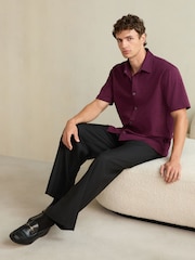 Purple Jersey Short Sleeve Textured Shirt - Image 2 of 8