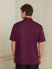 Purple Jersey Short Sleeve Textured Shirt - Image 3 of 8